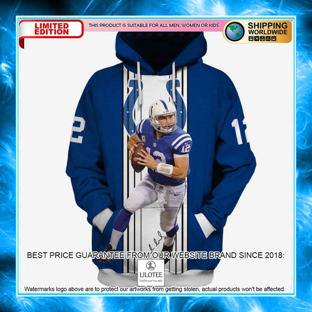 indianapolis colts andrew luck 12 3d shirt hoodie 3 793