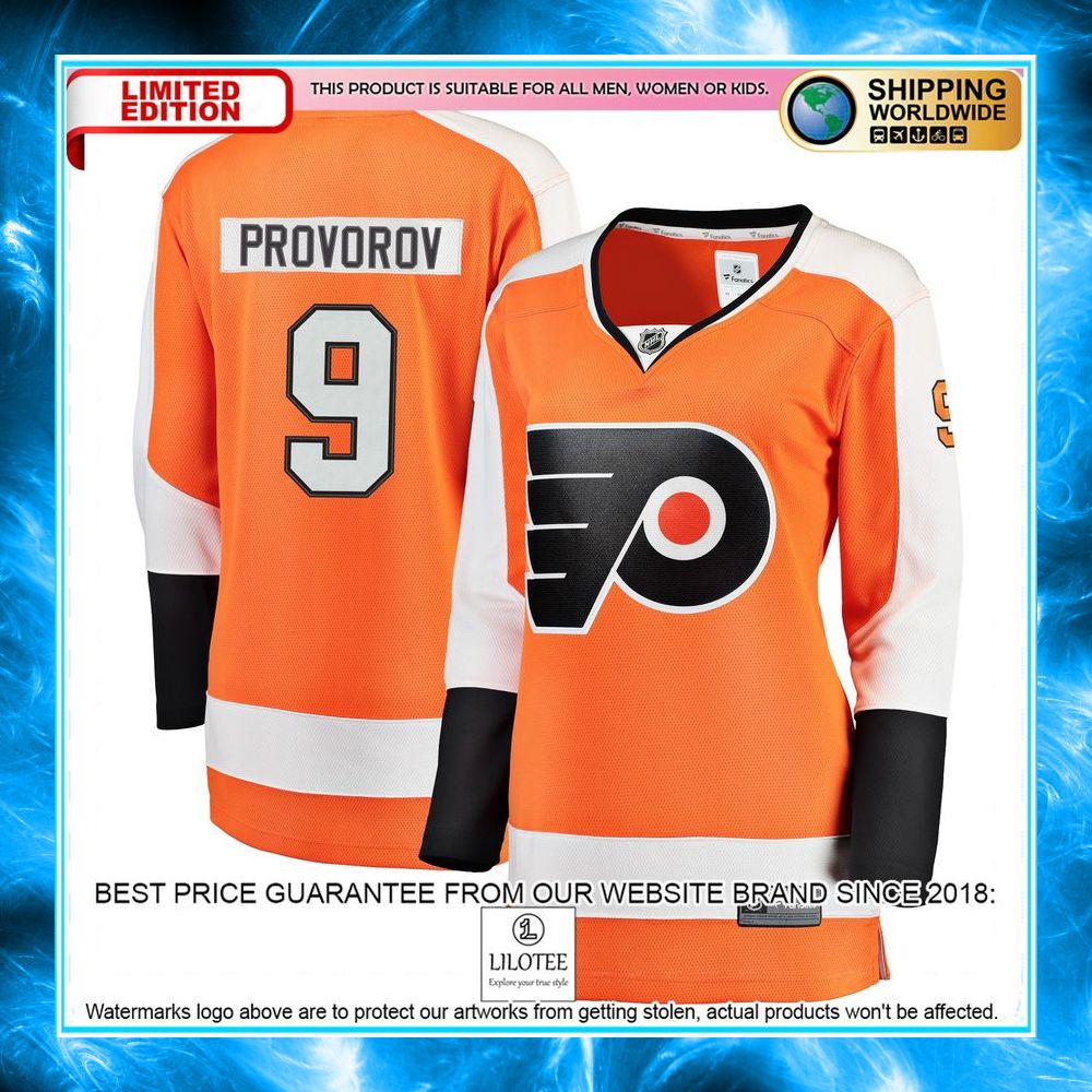 ivan provorov philadelphia flyers womens orange hockey jersey 1 329