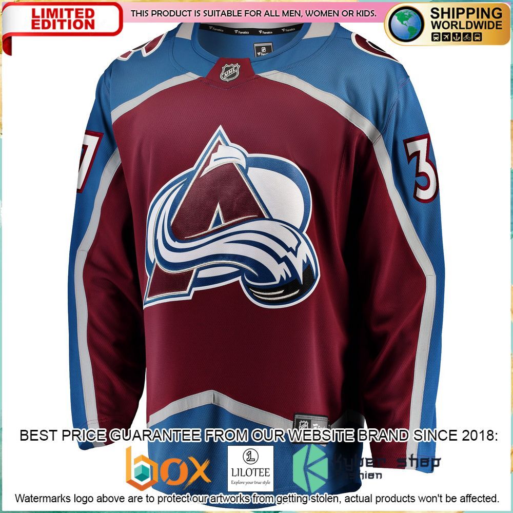 j t compher colorado avalanche burgundy hockey jersey 2 806