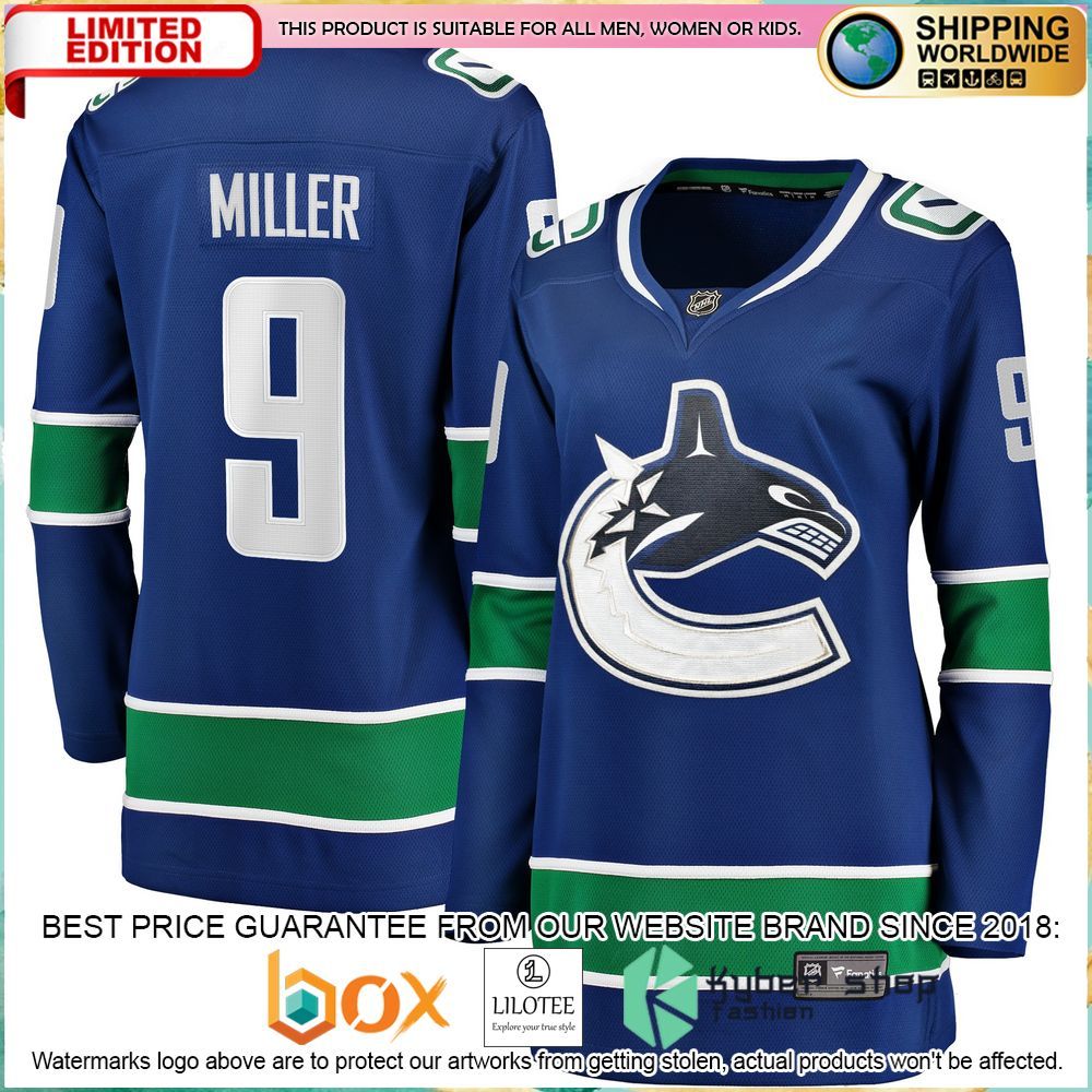 j t miller vancouver canucks womens blue hockey jersey 1 823