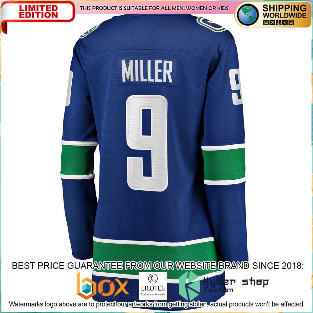 J.T. Miller Vancouver Canucks Women’s Blue Hockey Jersey - LIMITED EDITION 3 j t miller vancouver canucks womens blue hockey jersey 3 471