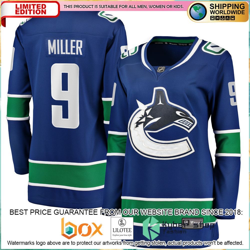 J.T. Miller Vancouver Canucks Women’s Blue Hockey Jersey - LIMITED EDITION 4 j t miller vancouver canucks womens blue hockey jersey 4 770
