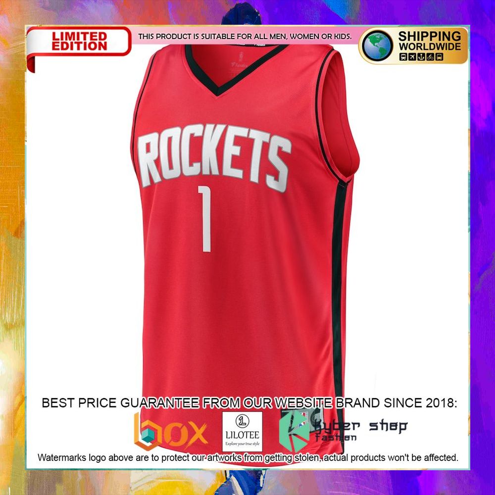 jabari smith jr houston rockets 2022 nba red basketball jersey 2 339