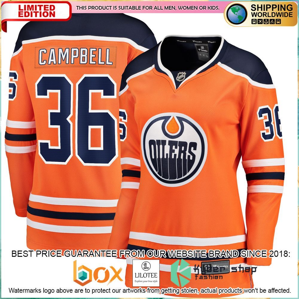 jack campbell edmonton oilers womens orange hockey jersey 1 859
