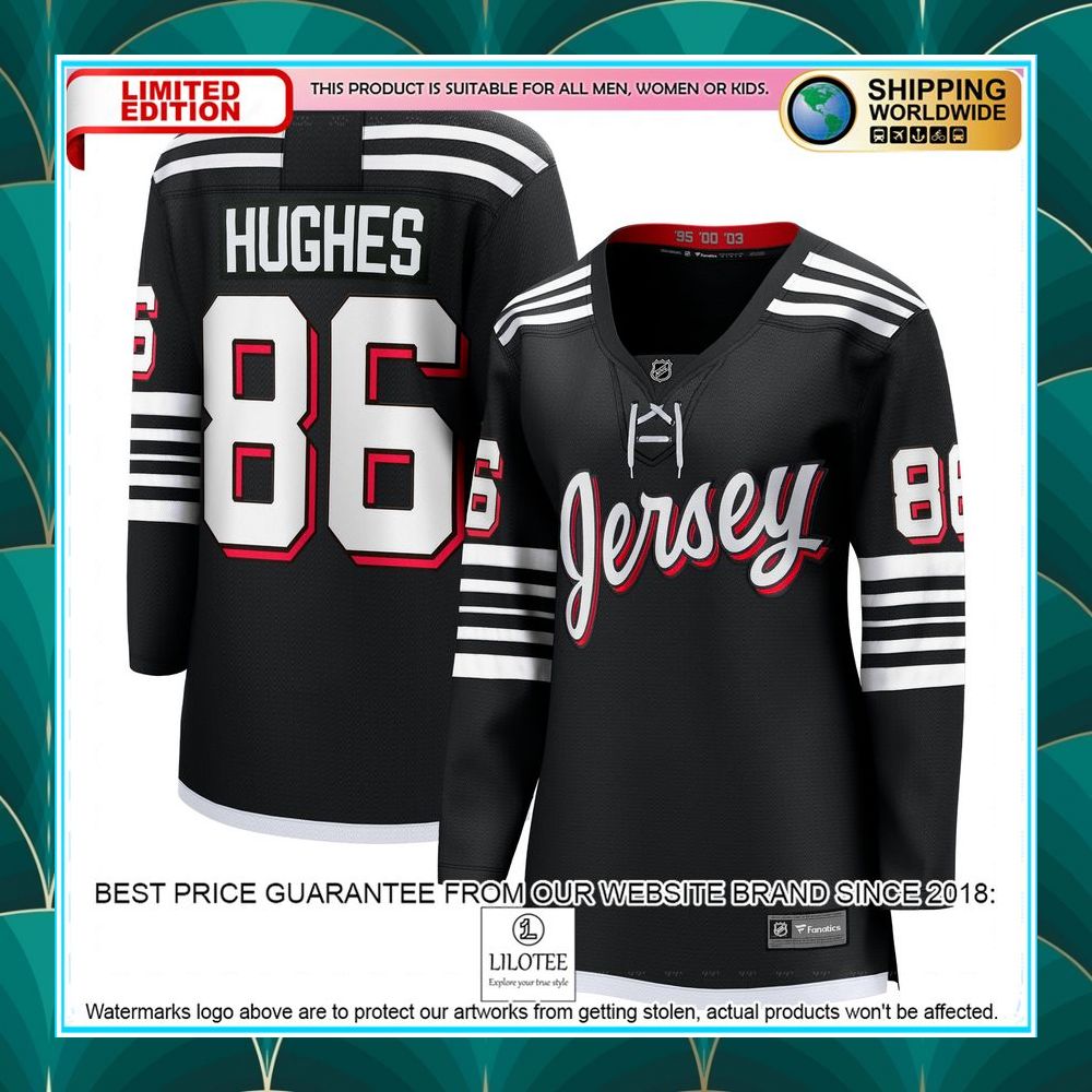jack hughes new jersey devils womens alternate premier black hockey jersey 1 456