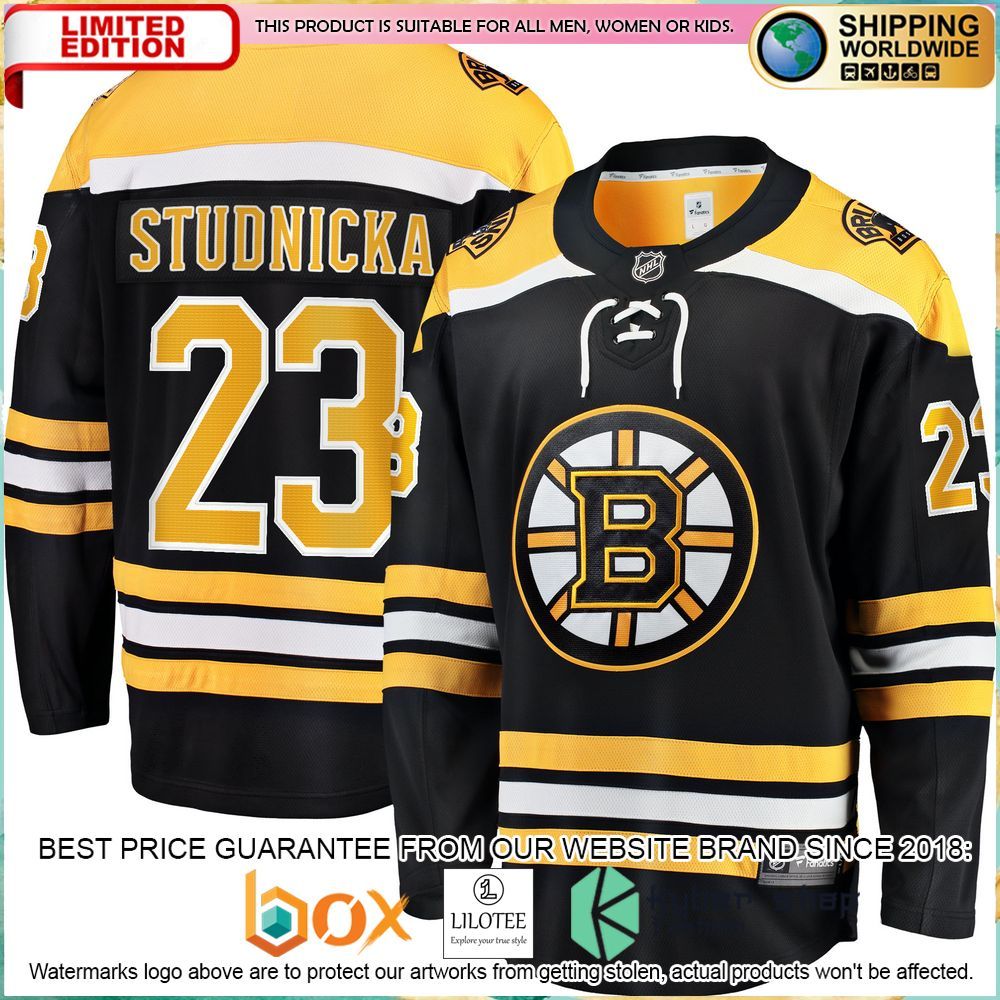 jack studnicka boston bruins home breakaway black hockey jersey 1 502