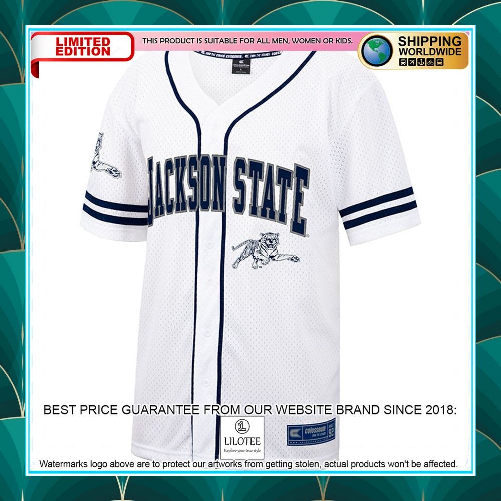 jackson state tigers white navy baseball jersey 2 536