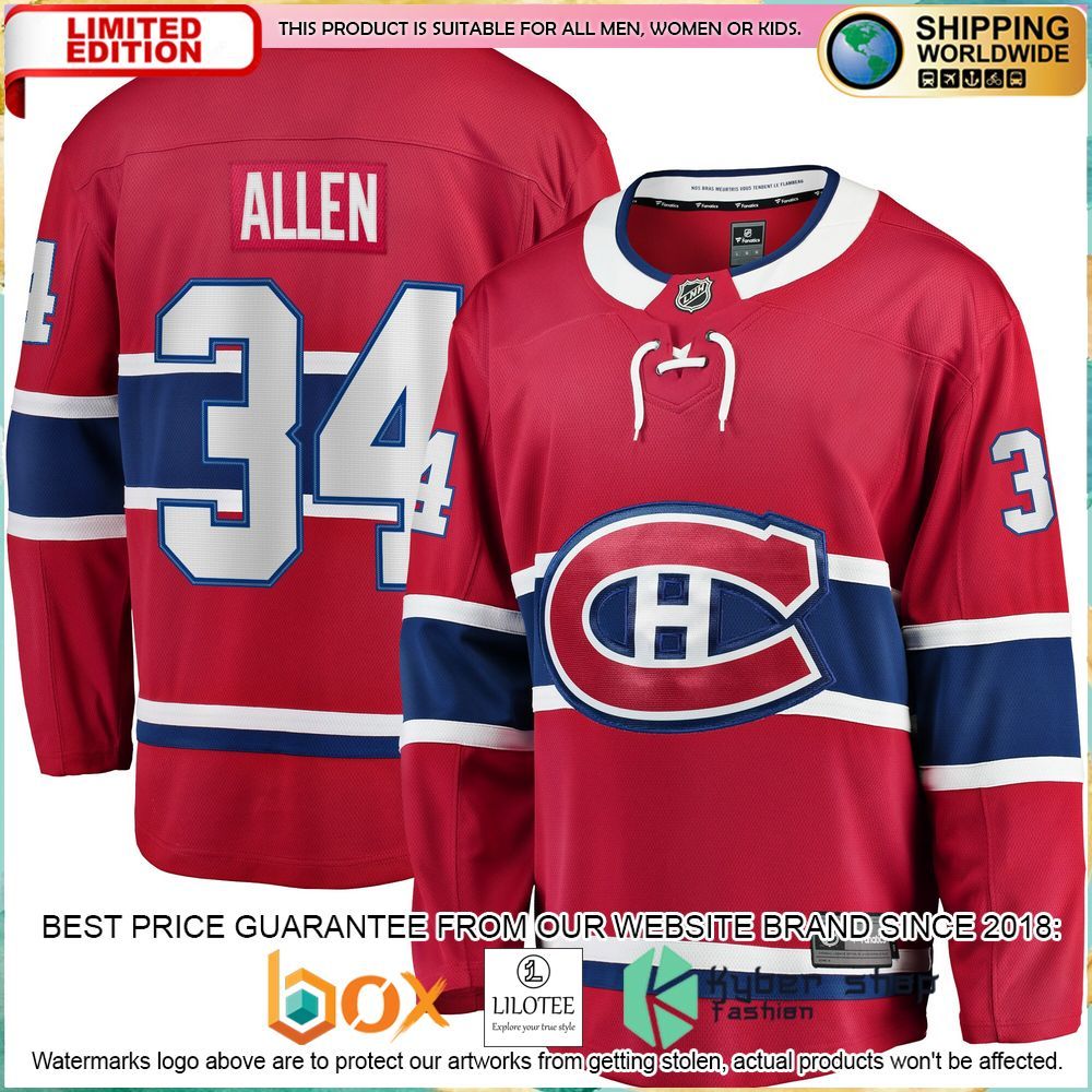 jake allen montreal canadiens red hockey jersey 1 860