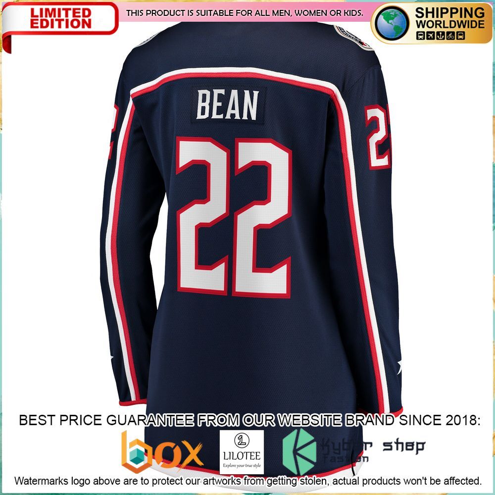 jake bean columbus blue jackets womens navy hockey jersey 2 576