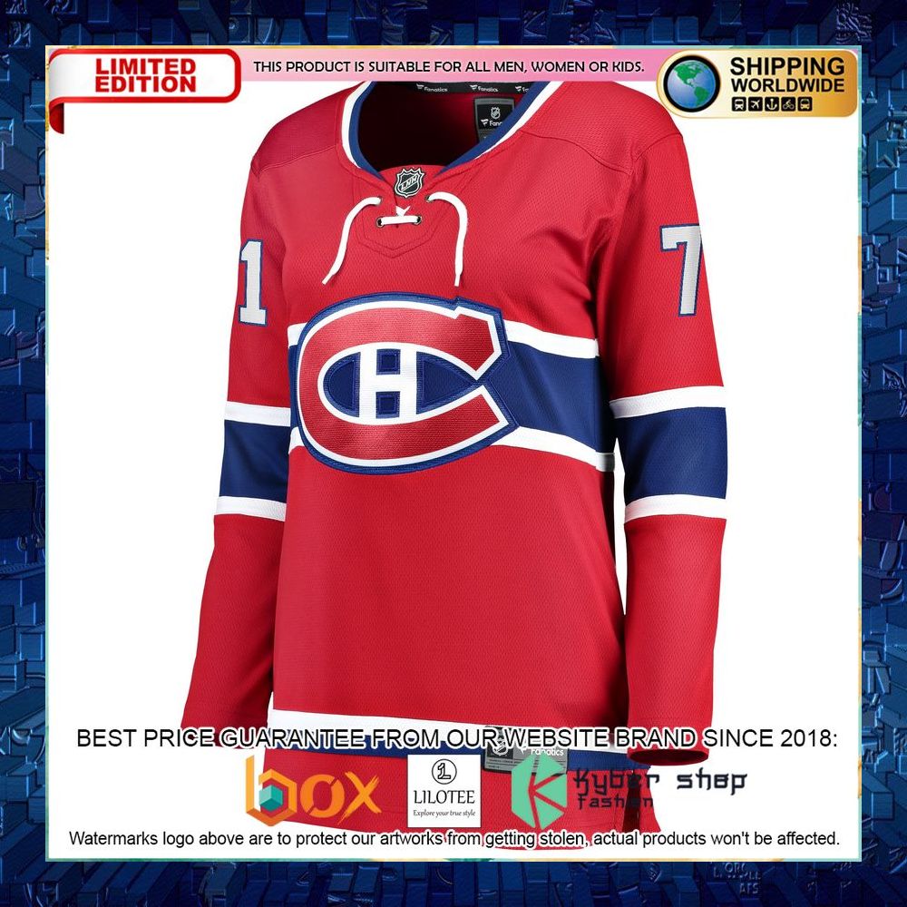 Jake Evans Montreal Canadiens Women’s Red Hockey Jersey - LIMITED EDITION 6 jake evans montreal canadiens womens red hockey jersey 2 693