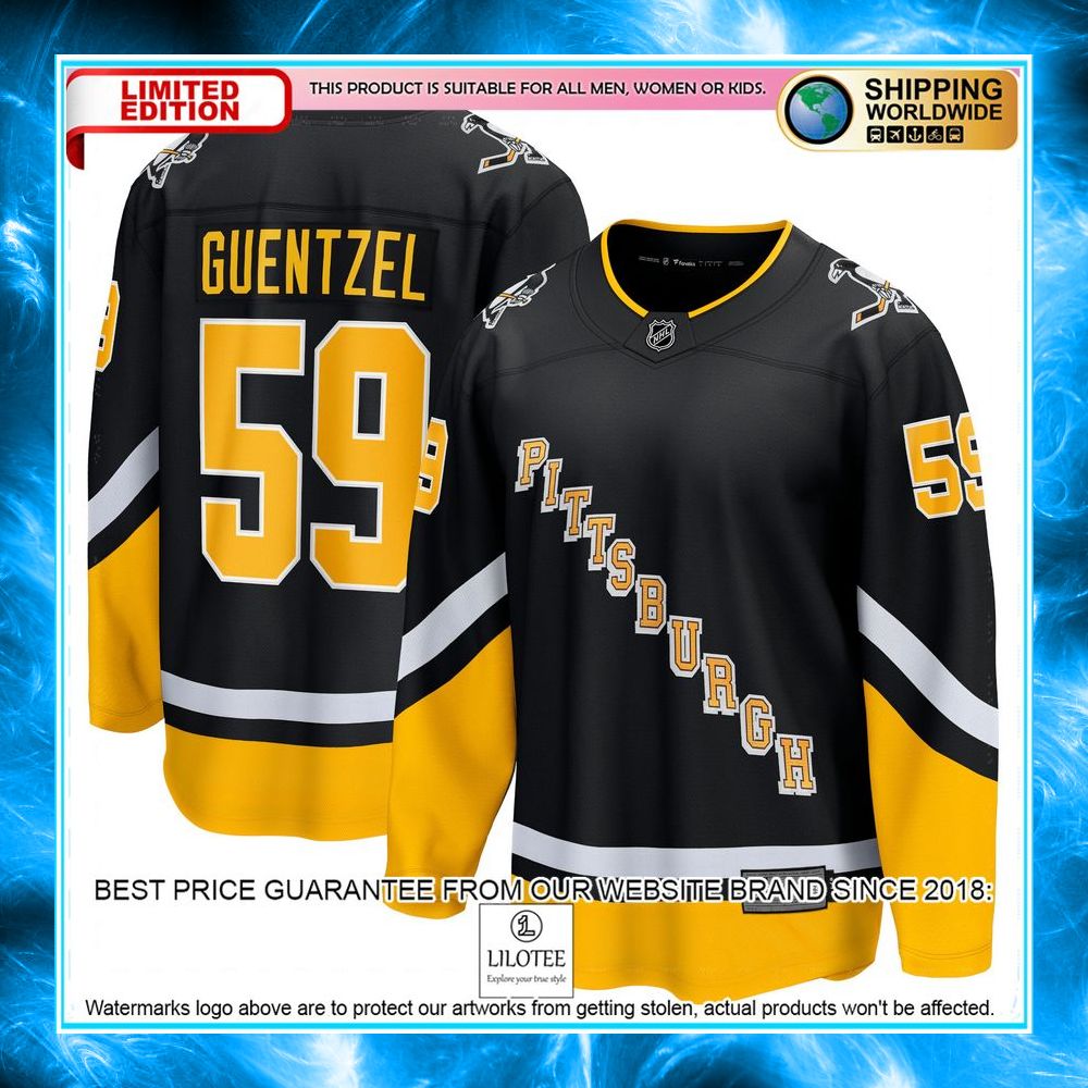 jake guentzel pittsburgh penguins 2021 22 alternate premier black hockey jersey 1 668
