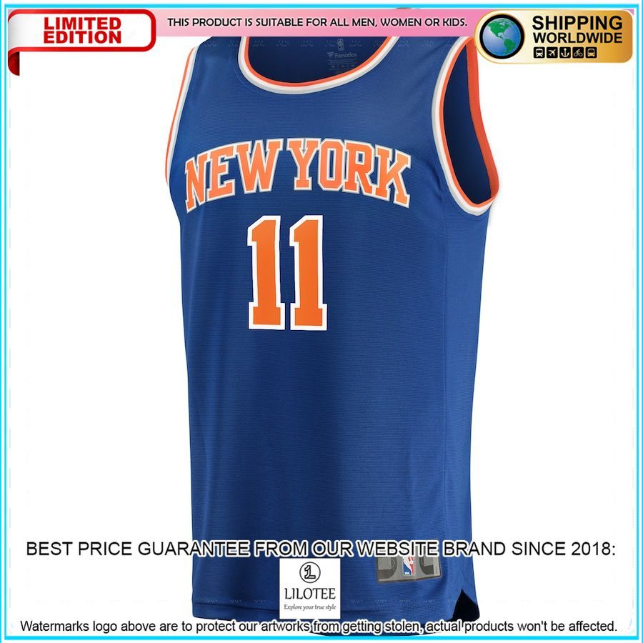 jalen brunson new york knicks blue basketball jersey 2 158