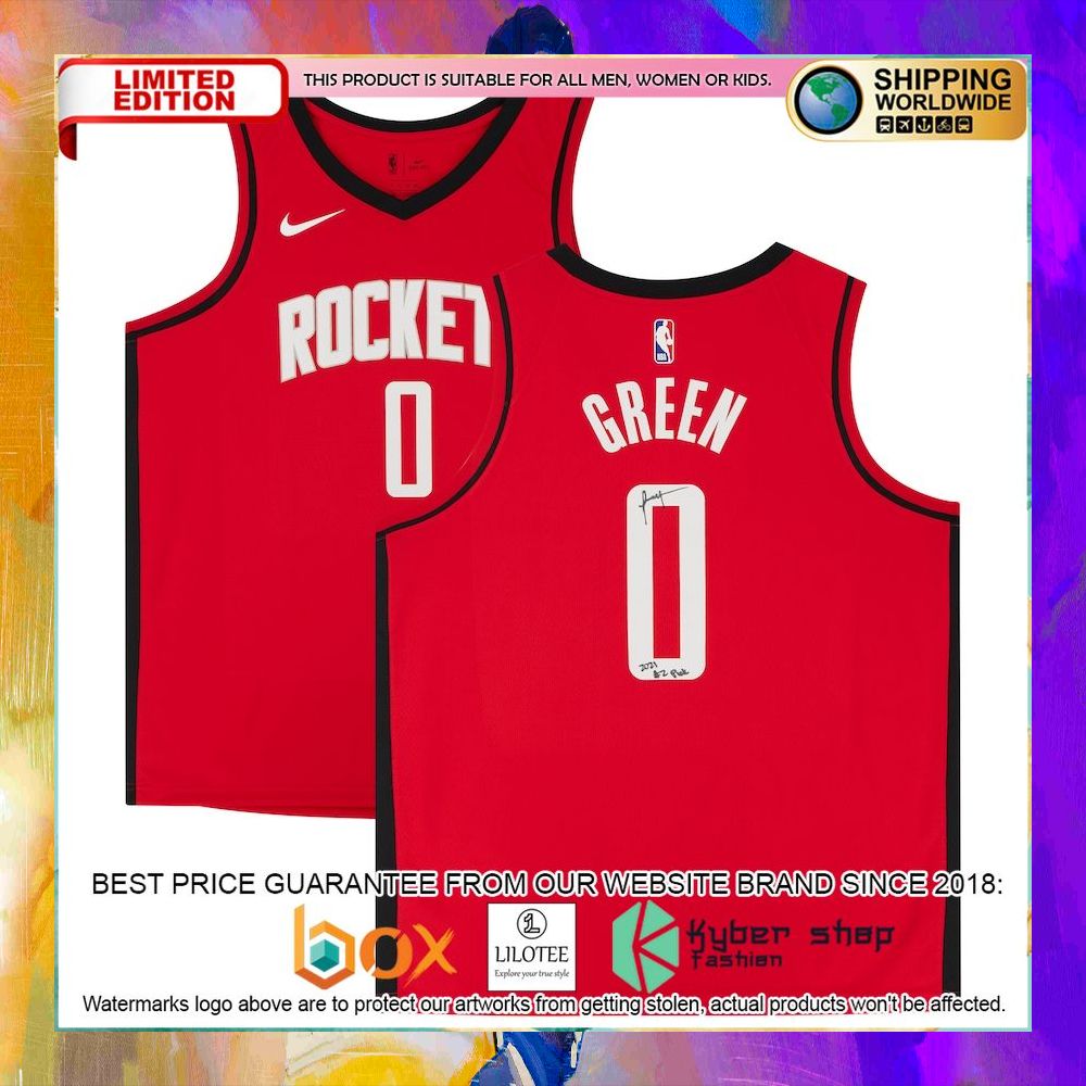 jalen green houston rockets 2021 red basketball jersey 1 489