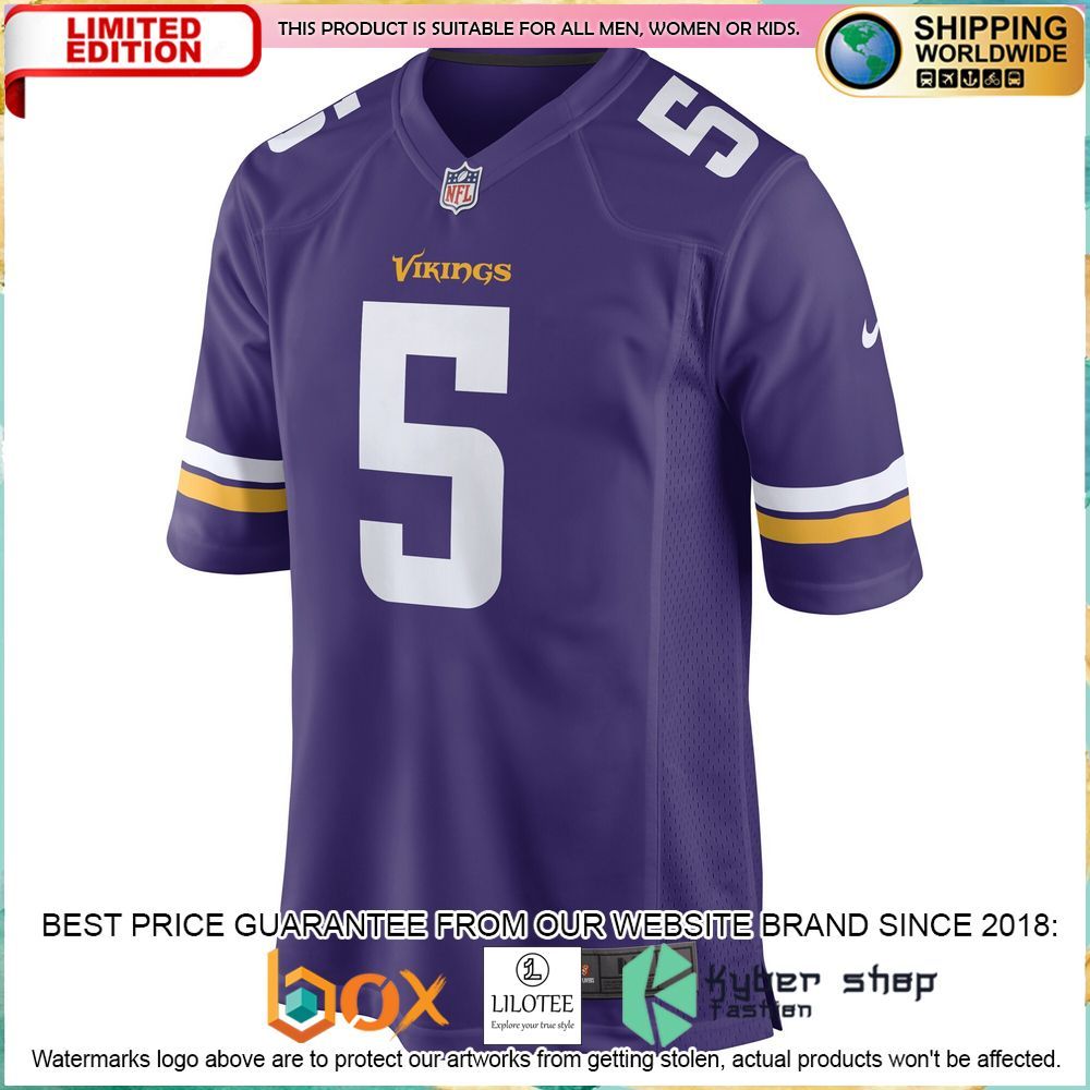 jalen reagor minnesota vikings nike purple football jersey 2 956