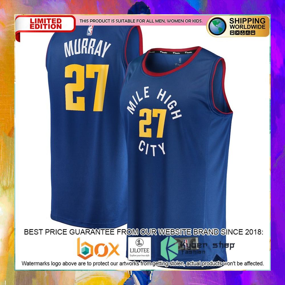 jamal murray denver nuggets navy basketball jersey 1 986