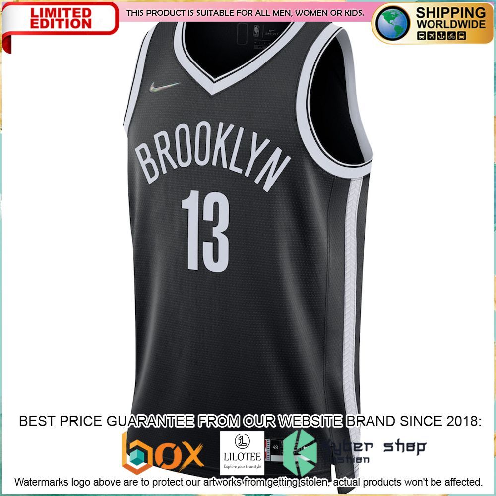 james harden brooklyn nets nike 2021 22 black basketball jersey 2 838