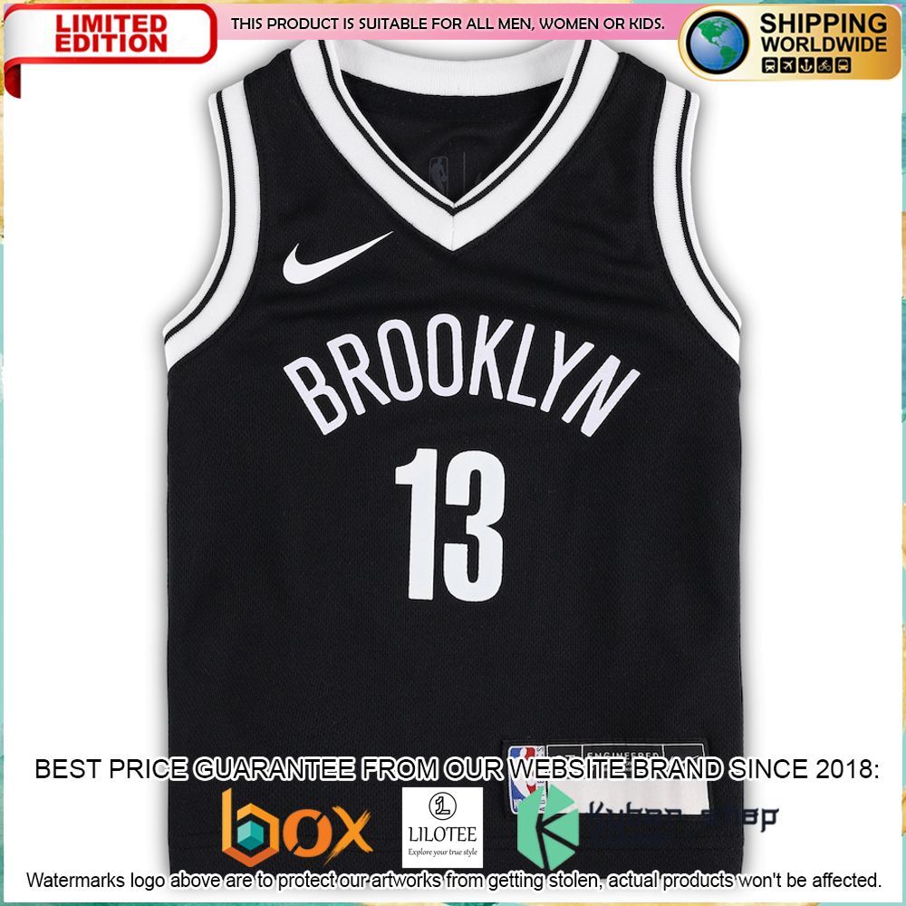 james harden brooklyn nets nike toddler 2020 21 black basketball jersey 2 459