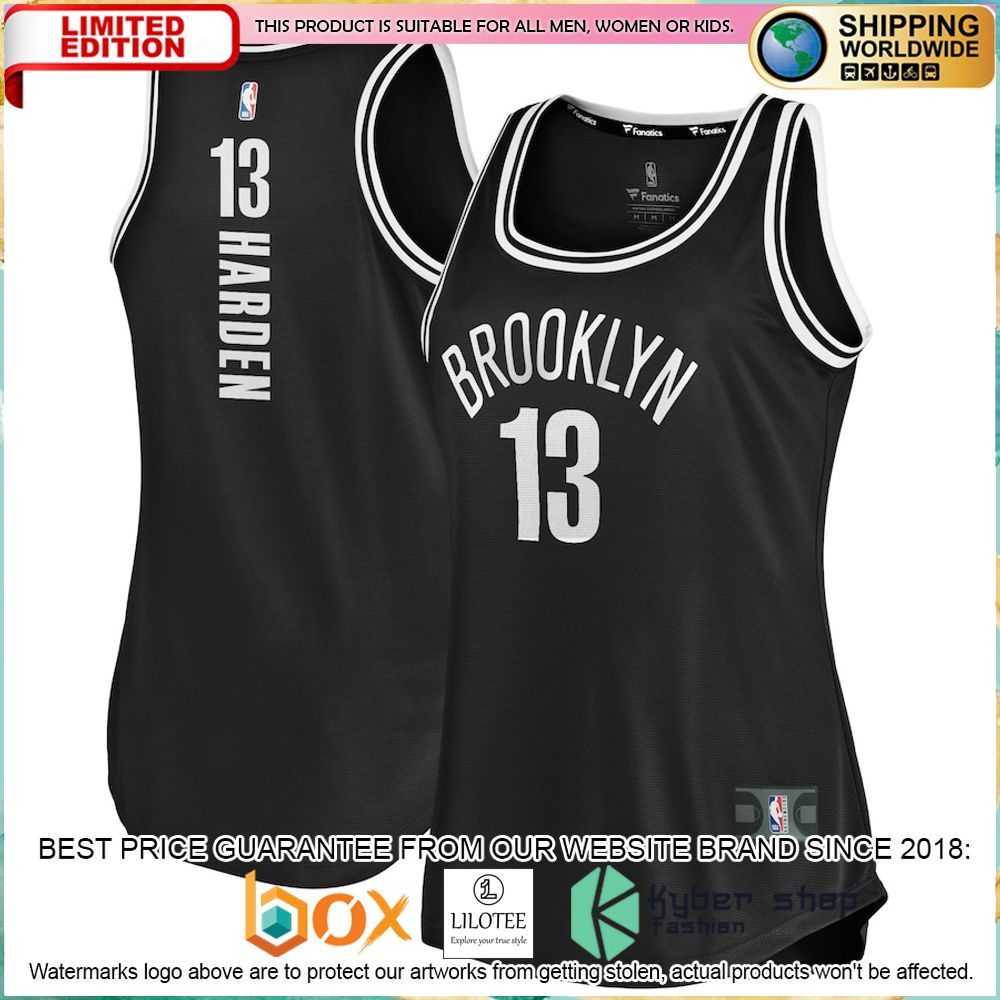 james harden brooklyn nets womens 2020 21 black basketball jersey 1 863