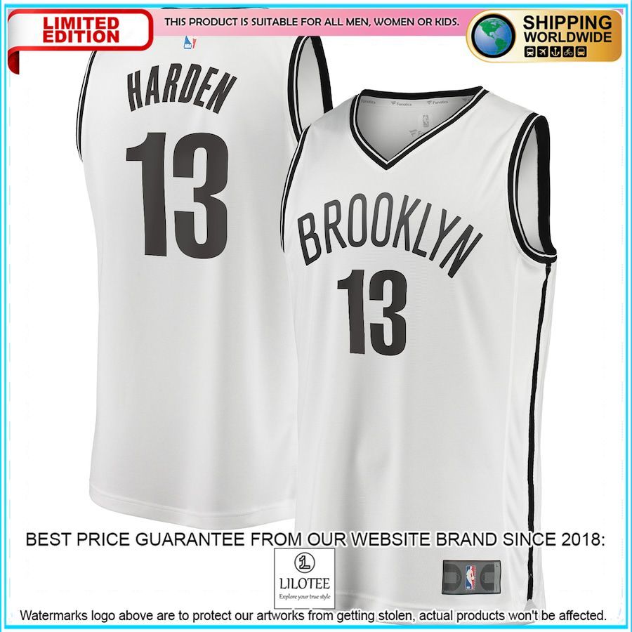 james harden brooklyn nets youth 2020 21 white basketball jersey 1 714