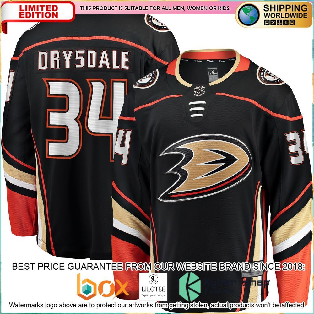 jamie drysdale anaheim ducks black hockey jersey 1 16