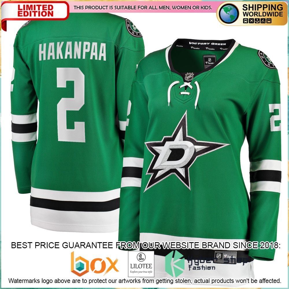 jani hakanpaa dallas stars womens kelly green hockey jersey 1 798