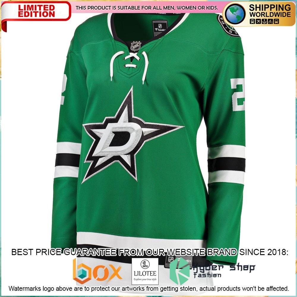 jani hakanpaa dallas stars womens kelly green hockey jersey 2 807