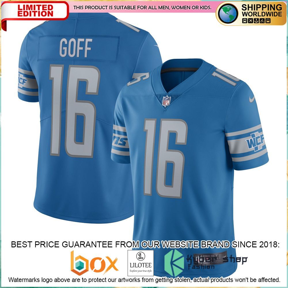 jared goff detroit lions nike vapor blue football jersey 1 616