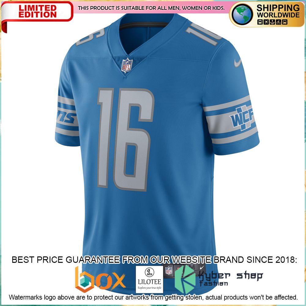 jared goff detroit lions nike vapor blue football jersey 2 634