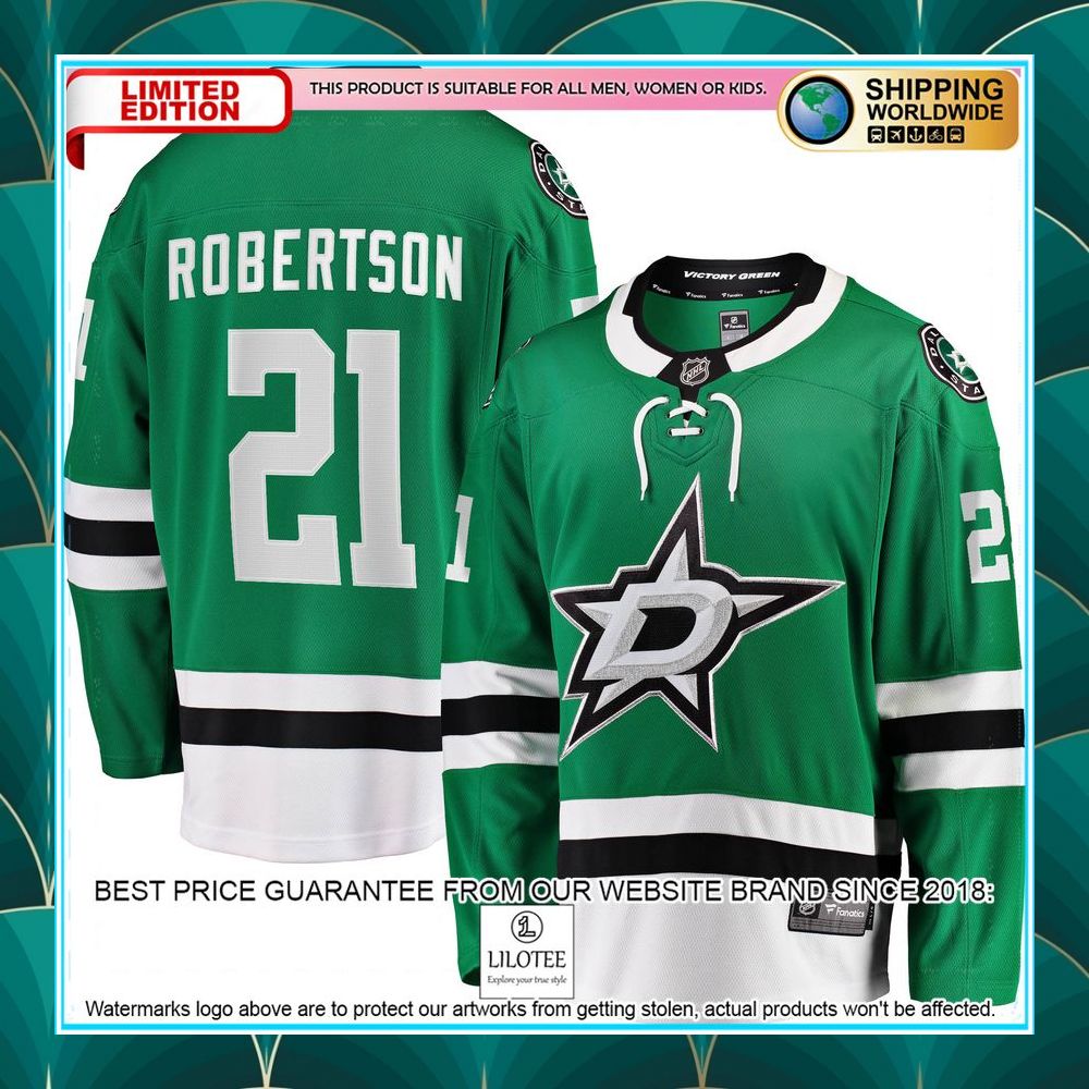 jason robertson dallas stars 2017 18 home replica kelly green hockey jersey 1 68