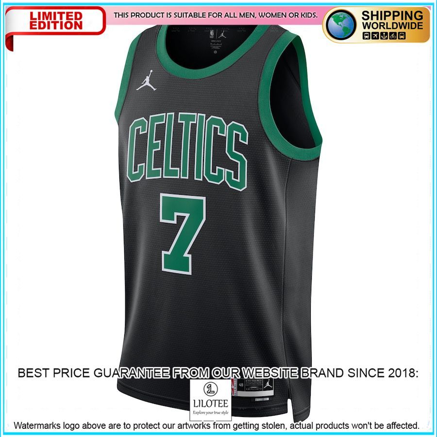 jaylen brown boston celtics jordan brand 2022 23 black basketball jersey 2 440