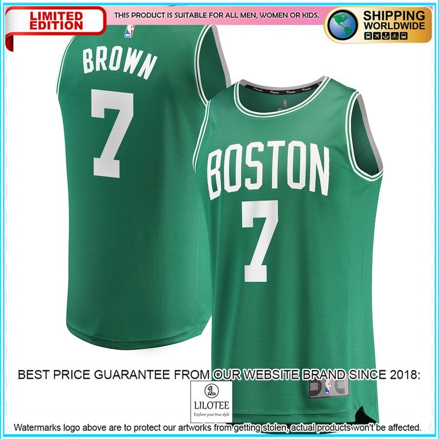 jaylen brown boston celtics player green basketball jersey 1 75