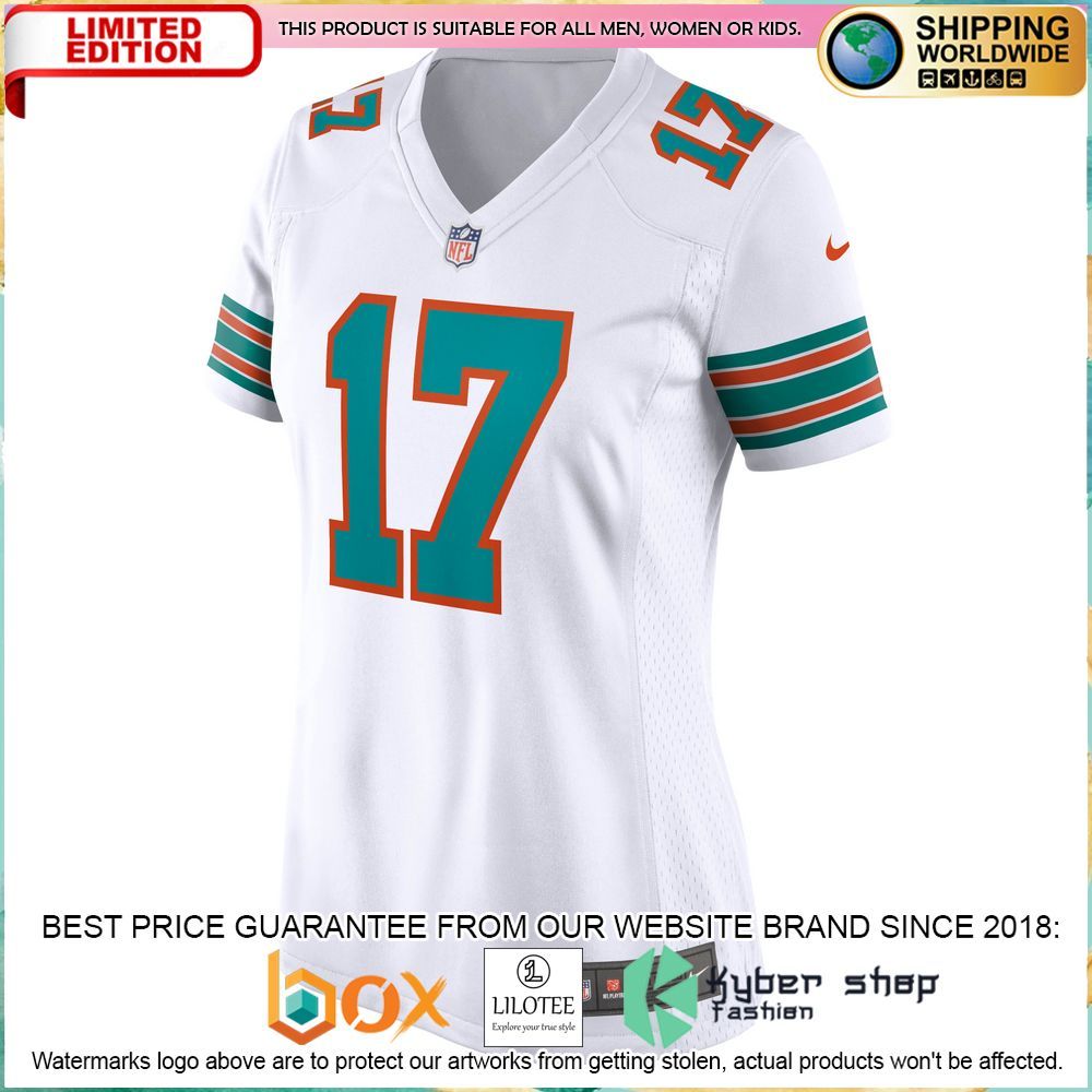 jaylen waddle miami dolphins nike womens white football jersey 2 574