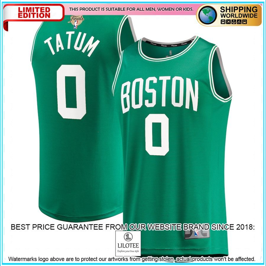 jayson tatum boston celtics 2022 nba finals player kelly green basketball jersey 1 183
