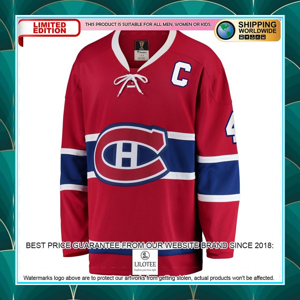 jean beliveau montreal canadiens premier retired red hockey jersey 2 760