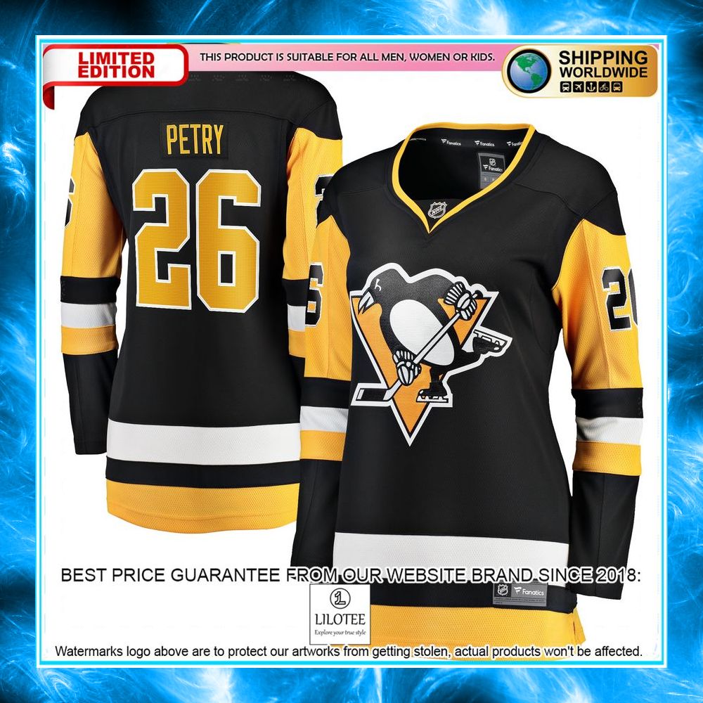 jeff petry pittsburgh penguins womens black hockey jersey 1 419