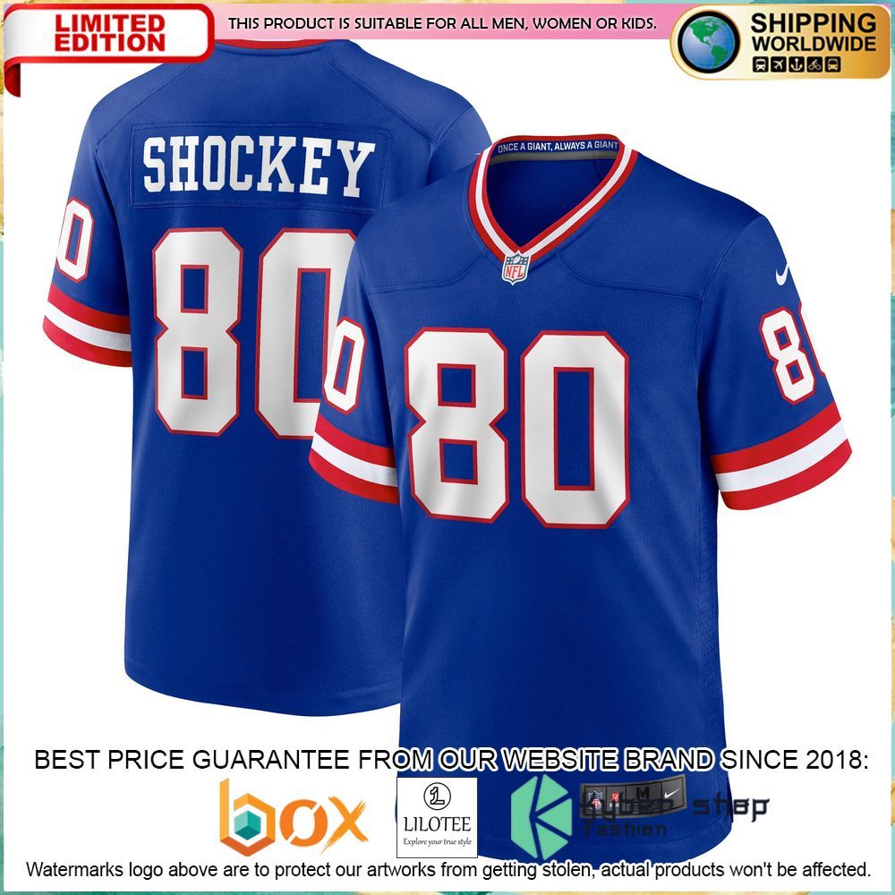 jeremy shockey new york giants nike classic retired royal football jersey 1 459