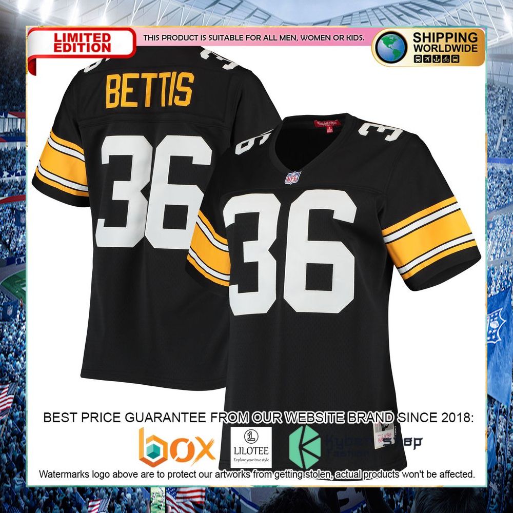 Jerome Bettis Pittsburgh Steelers Mitchell & Ness Women's 1996 Legacy Replica Black Football Jersey - LIMITED EDITION 5 jerome bettis pittsburgh steelers mitchell ness womens 1996 legacy replica black football jersey 1 418