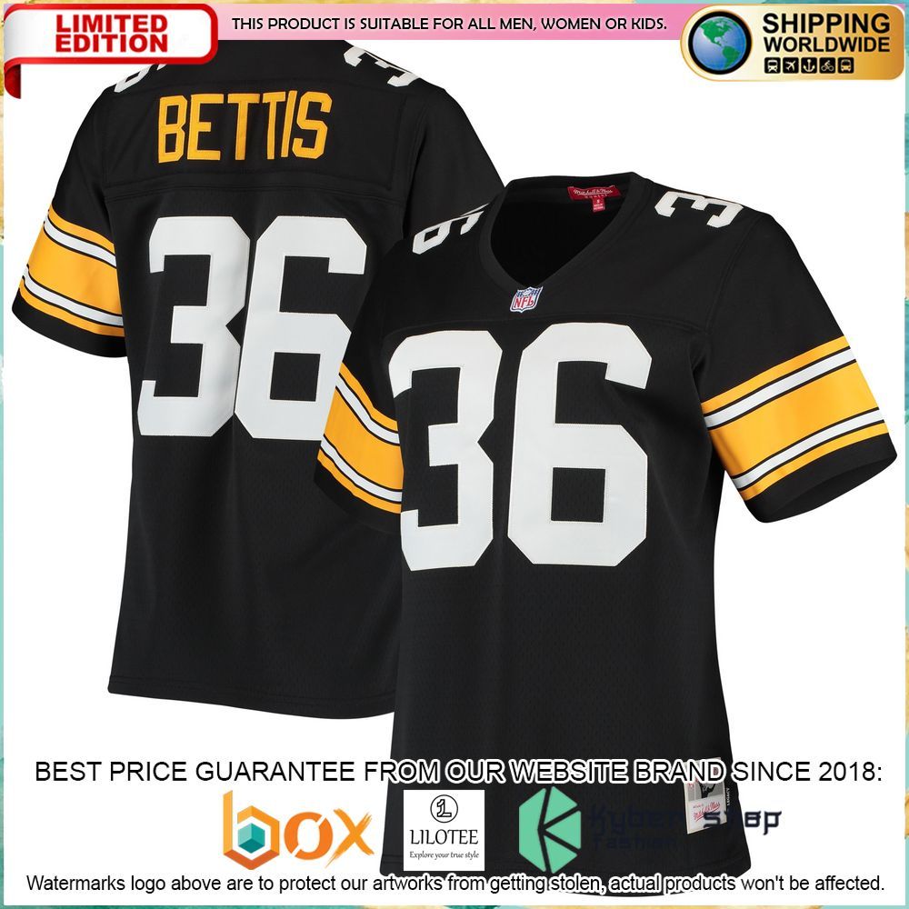 jerome bettis pittsburgh steelers mitchell ness womens 1996 legacy replica black football jersey 1 666