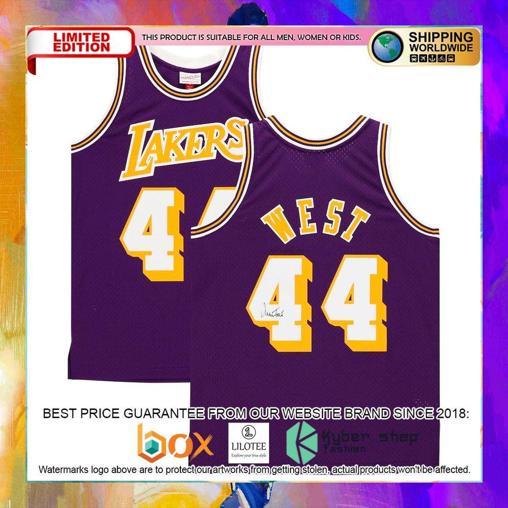 jerry west los angeles lakers 1971 72 purple basketball jersey 1 51