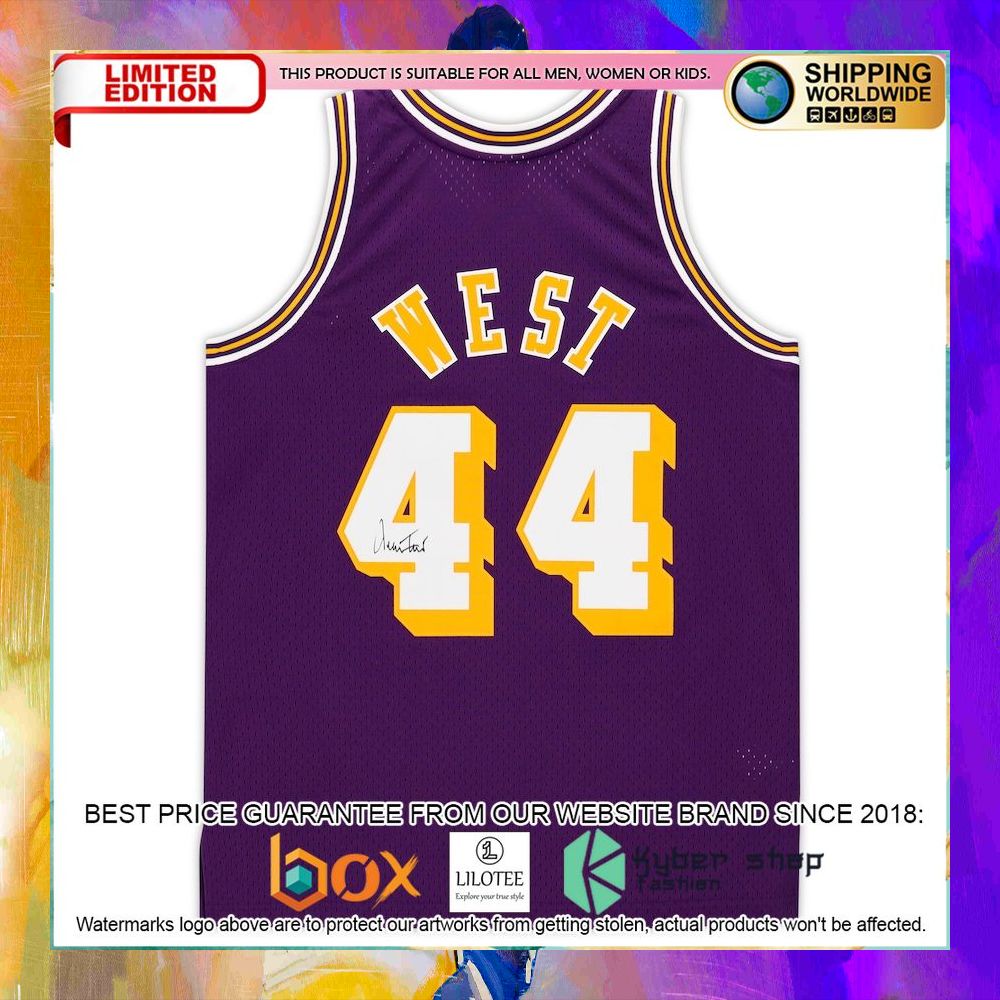 jerry west los angeles lakers 1971 72 purple basketball jersey 2 251