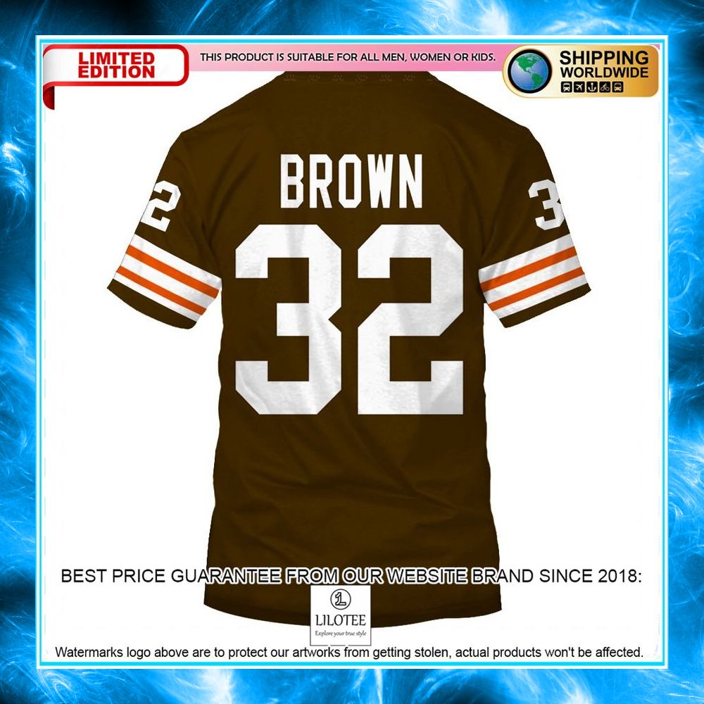 jim brown with signature cleveland browns 3d shirt hoodie 6 925