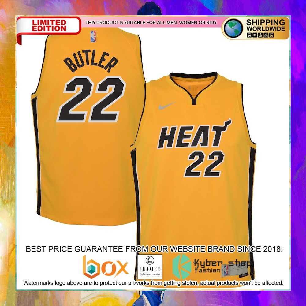 jimmy butler miami heat 2020 21 gold basketball jersey 1 191