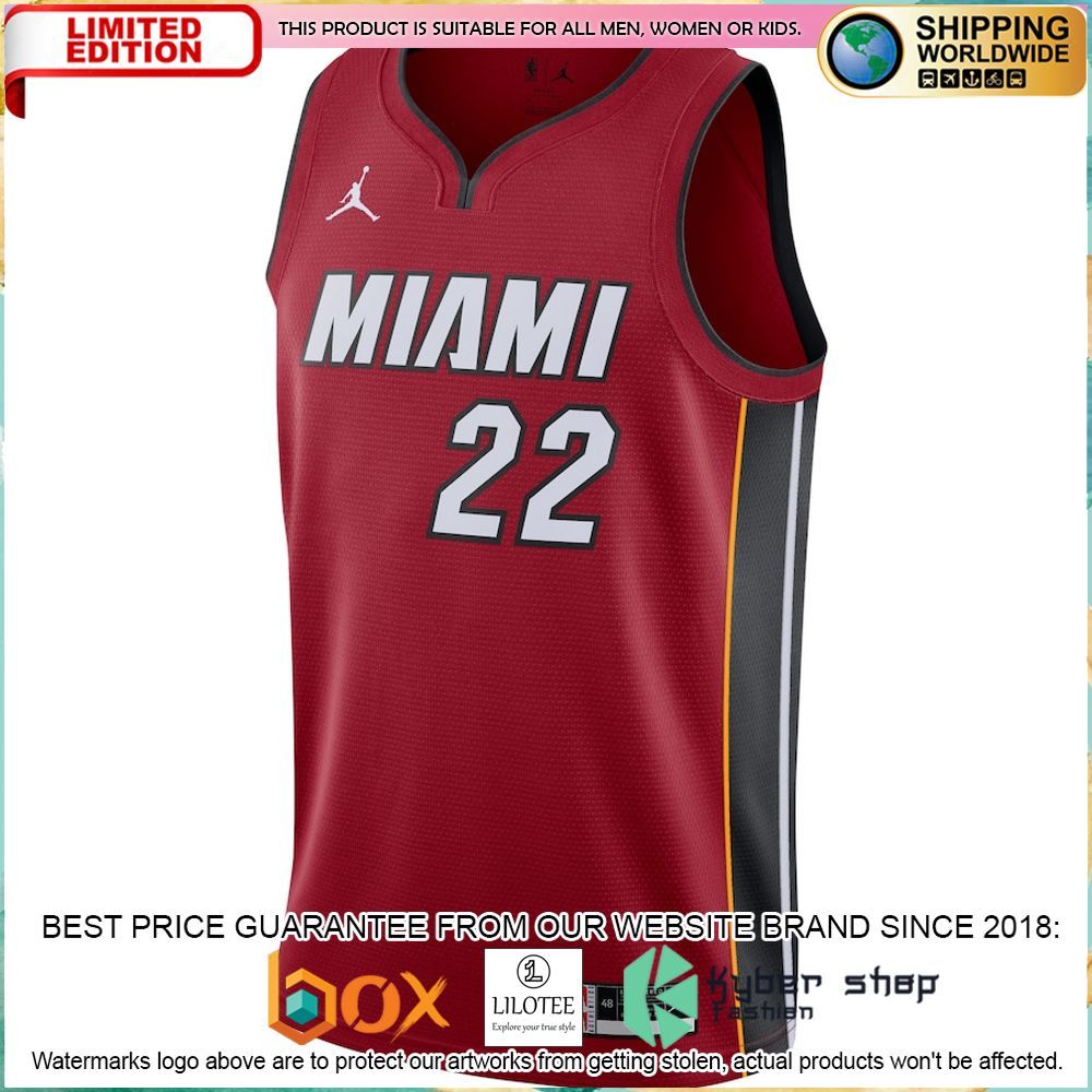jimmy butler miami heat jordan brand 2020 21 red basketball jersey 2 173