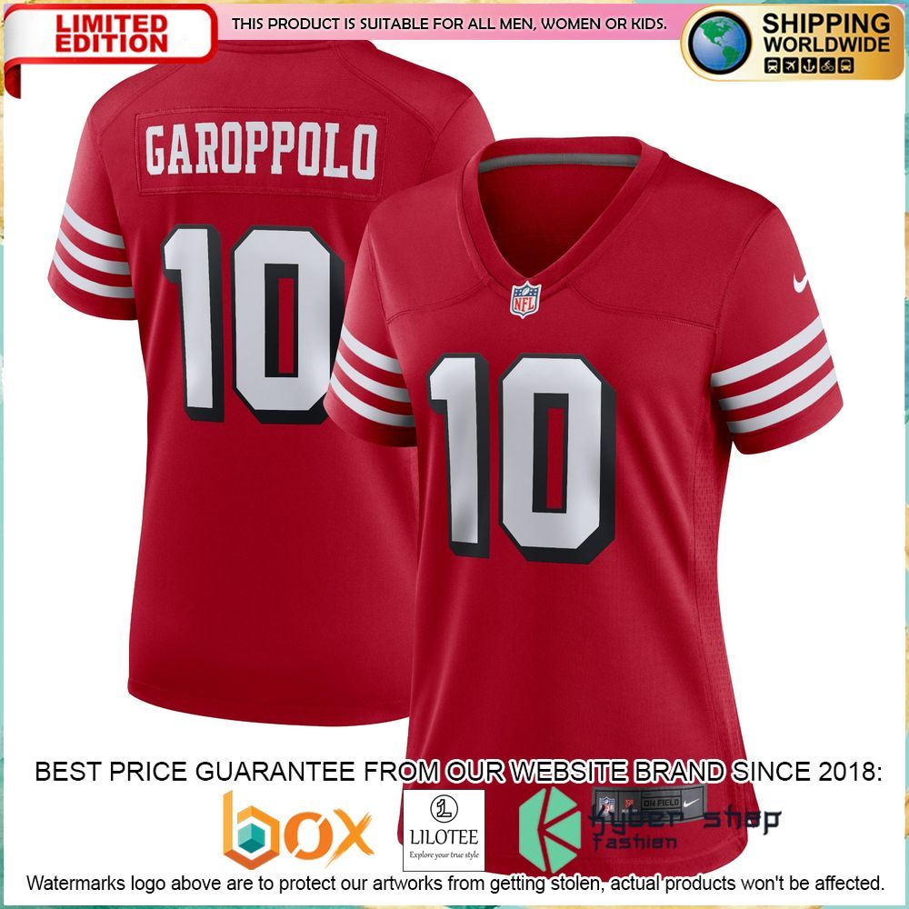 jimmy garoppolo san francisco 49ers nike womens alternate red football jersey 1 860