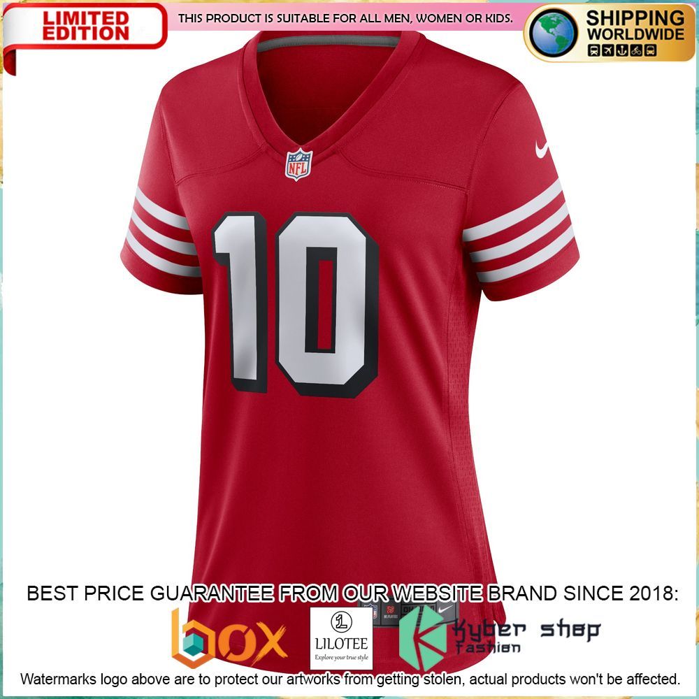 jimmy garoppolo san francisco 49ers nike womens alternate red football jersey 2 314