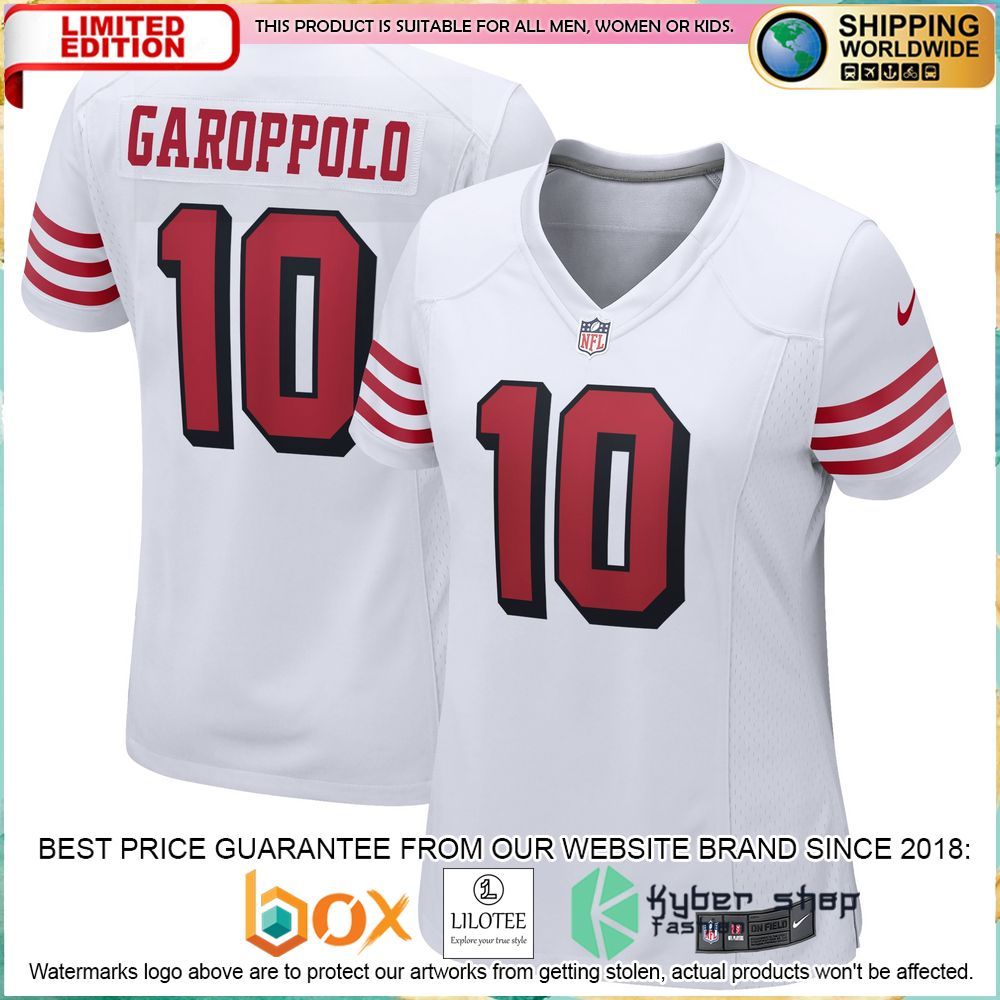 jimmy garoppolo san francisco 49ers nike womens alternate white football jersey 1 822