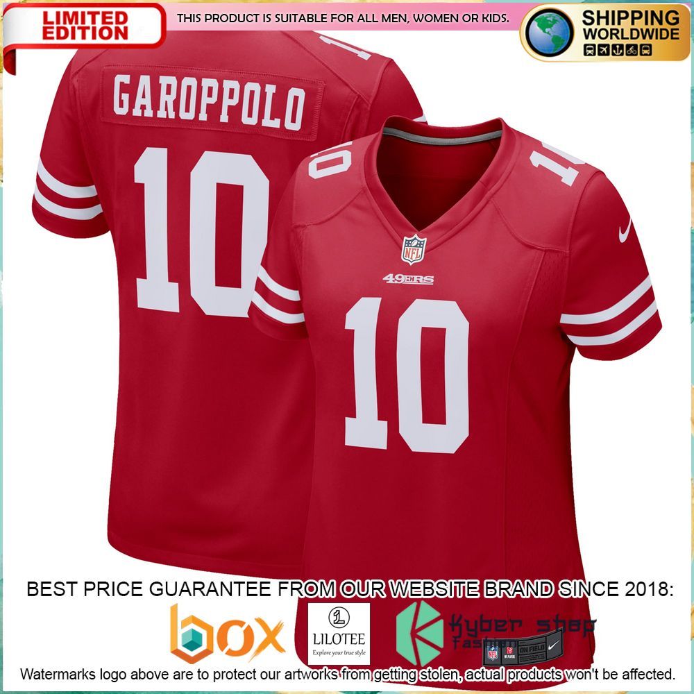 jimmy garoppolo san francisco 49ers nike womens scarlet football jersey 1 136