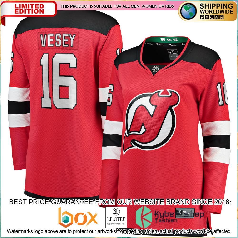 jimmy vesey new devils womens red hockey jersey 1 93