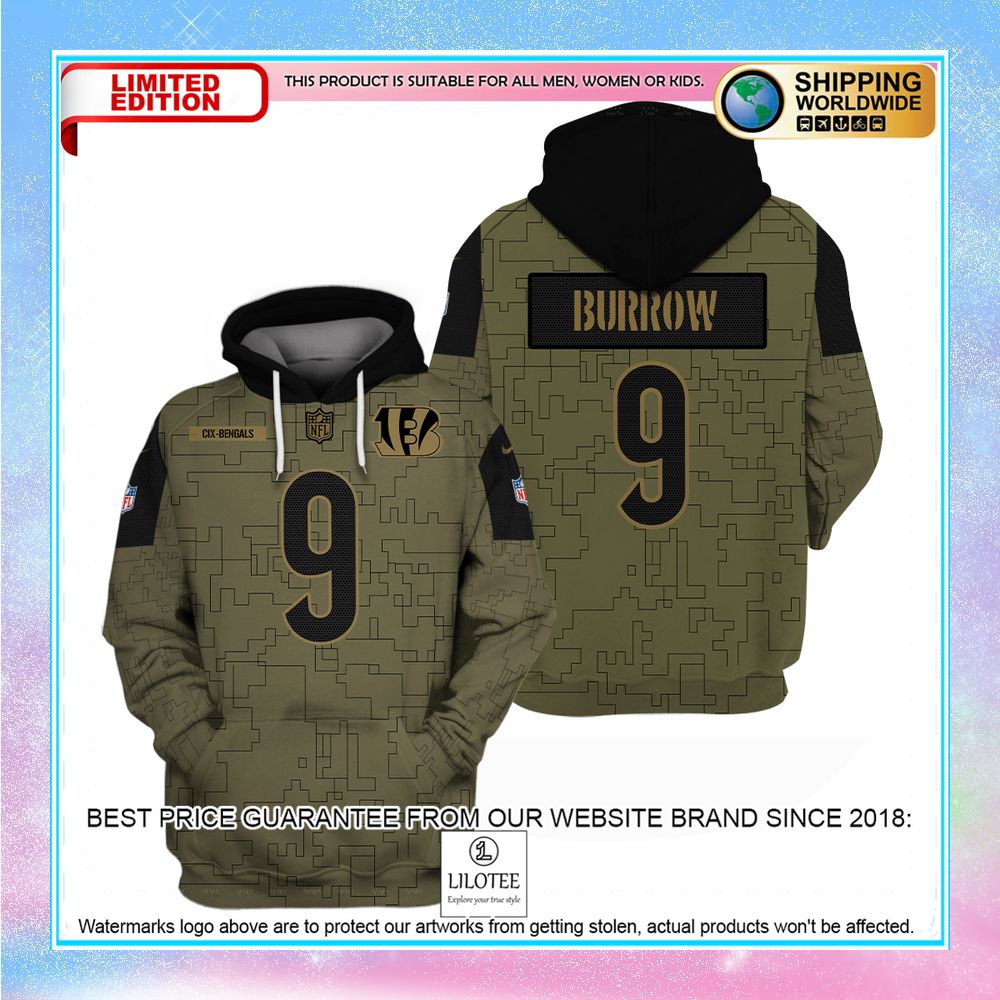 joe burrow cincinnati bengals salute to service shirt hoodie 1 588