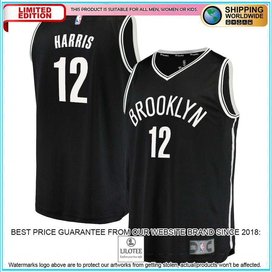 joe harris brooklyn nets player black basketball jersey 1 821